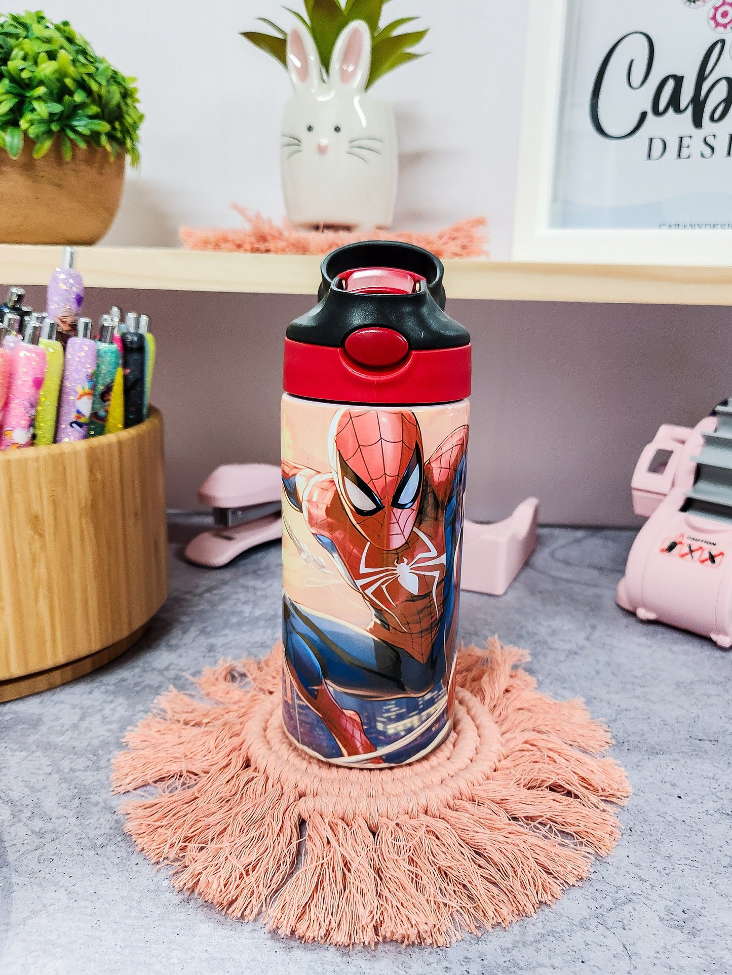 Spiderman Water Bottle Stainless steel tumbler 12oz2