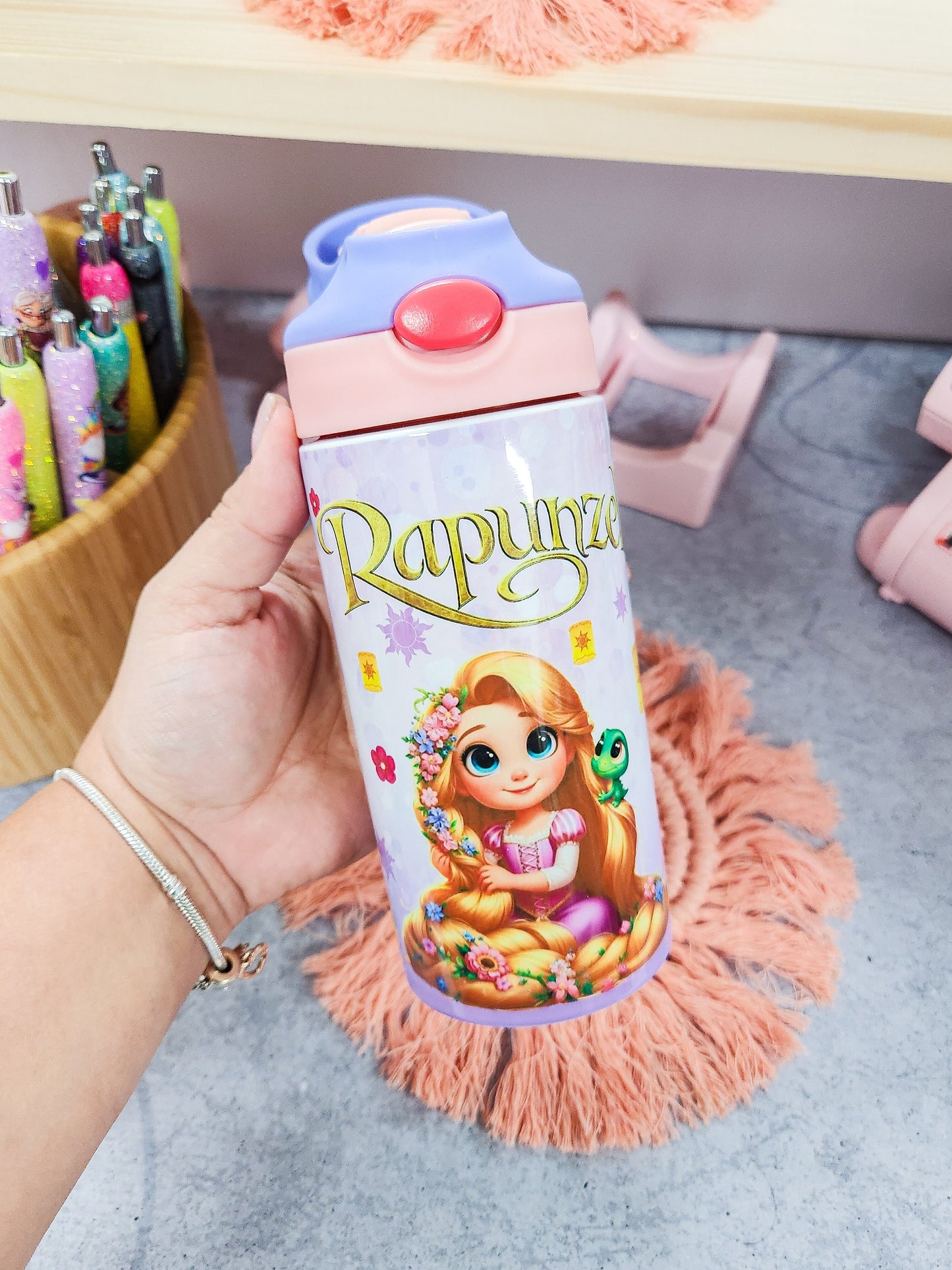 Baby Rapunzel Water Bottle Stainless steel tumbler 12oz