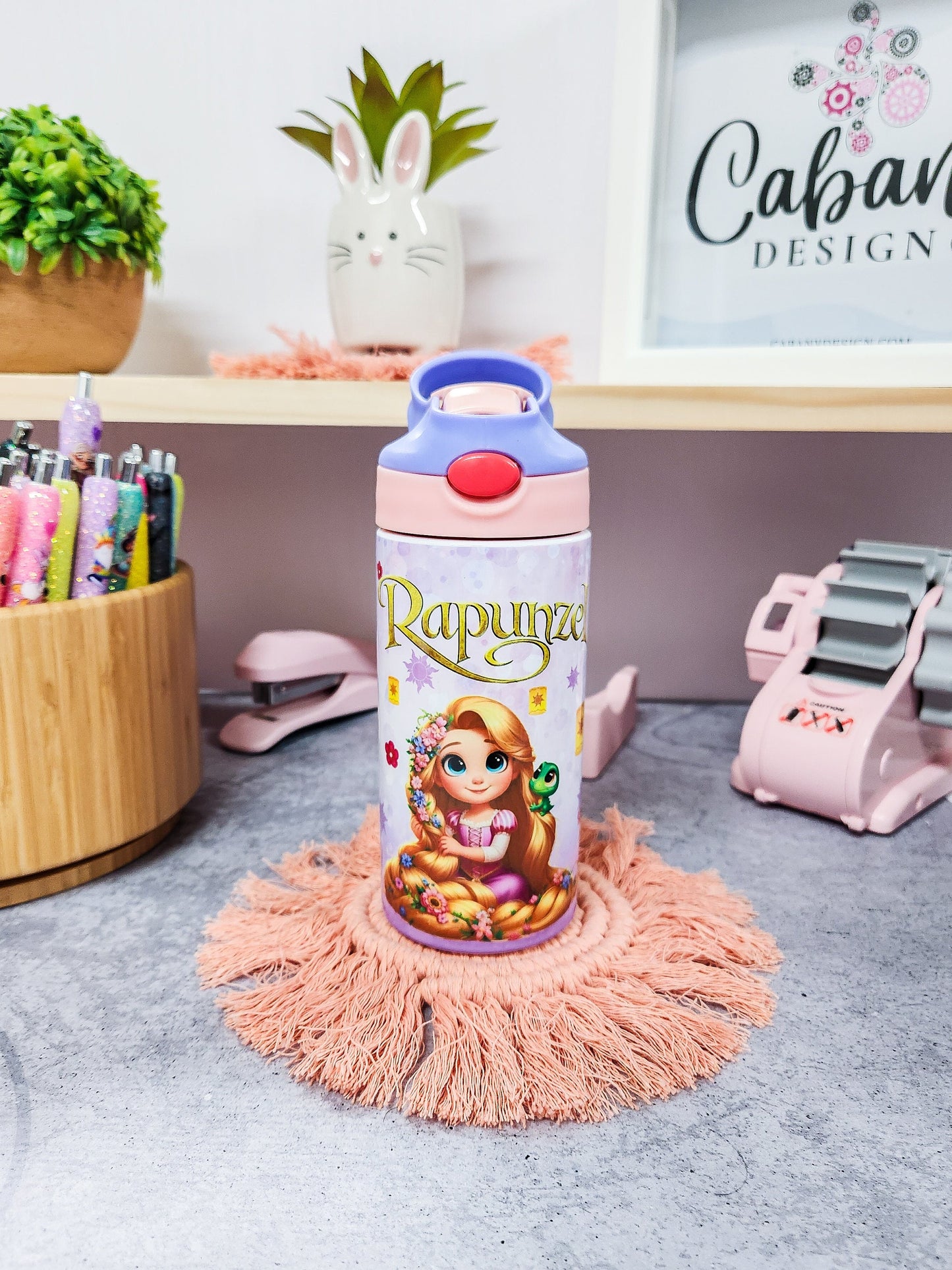 Baby Rapunzel Water Bottle Stainless steel tumbler 12oz