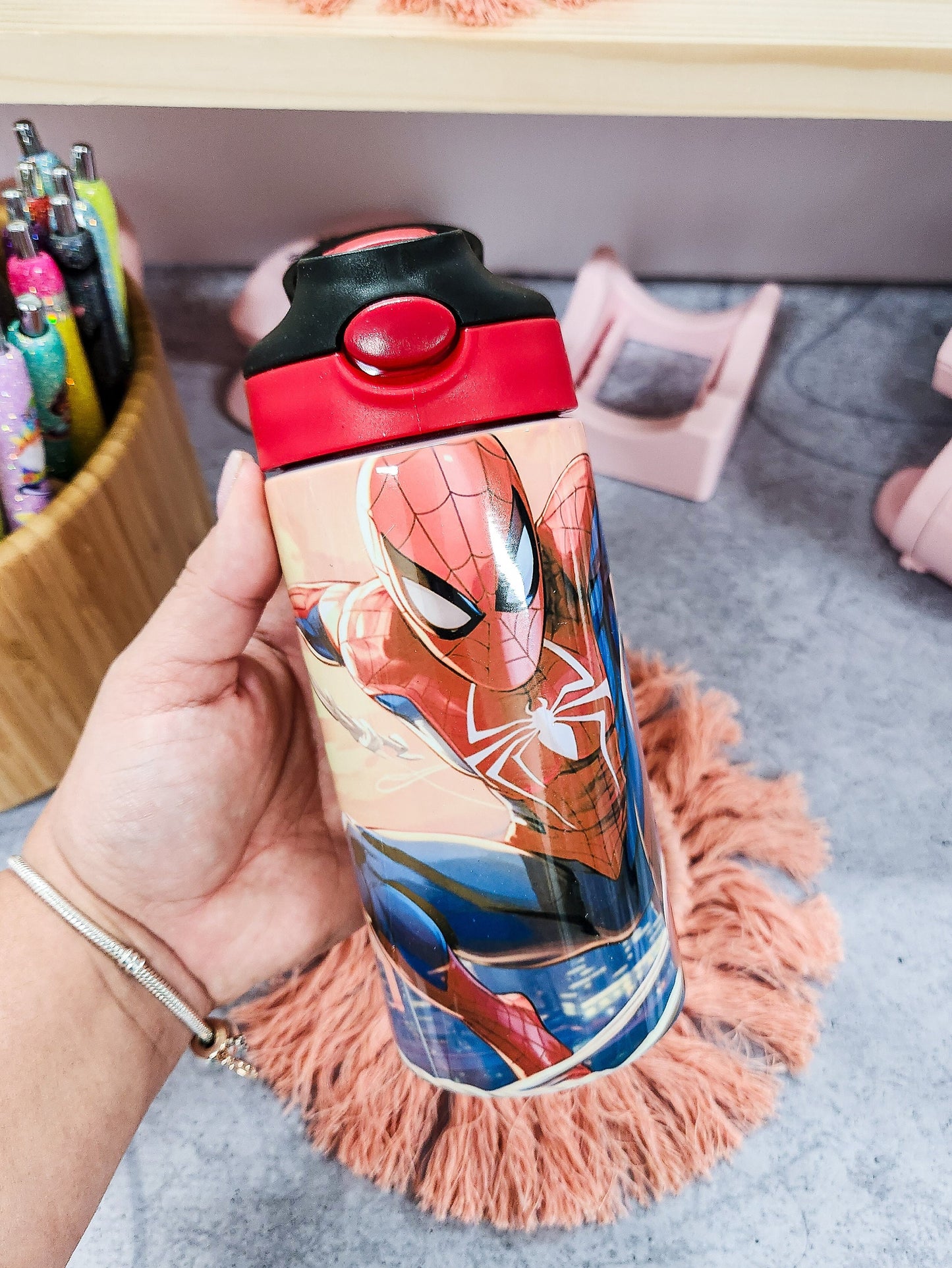 Spiderman Water Bottle Stainless steel tumbler 12oz2