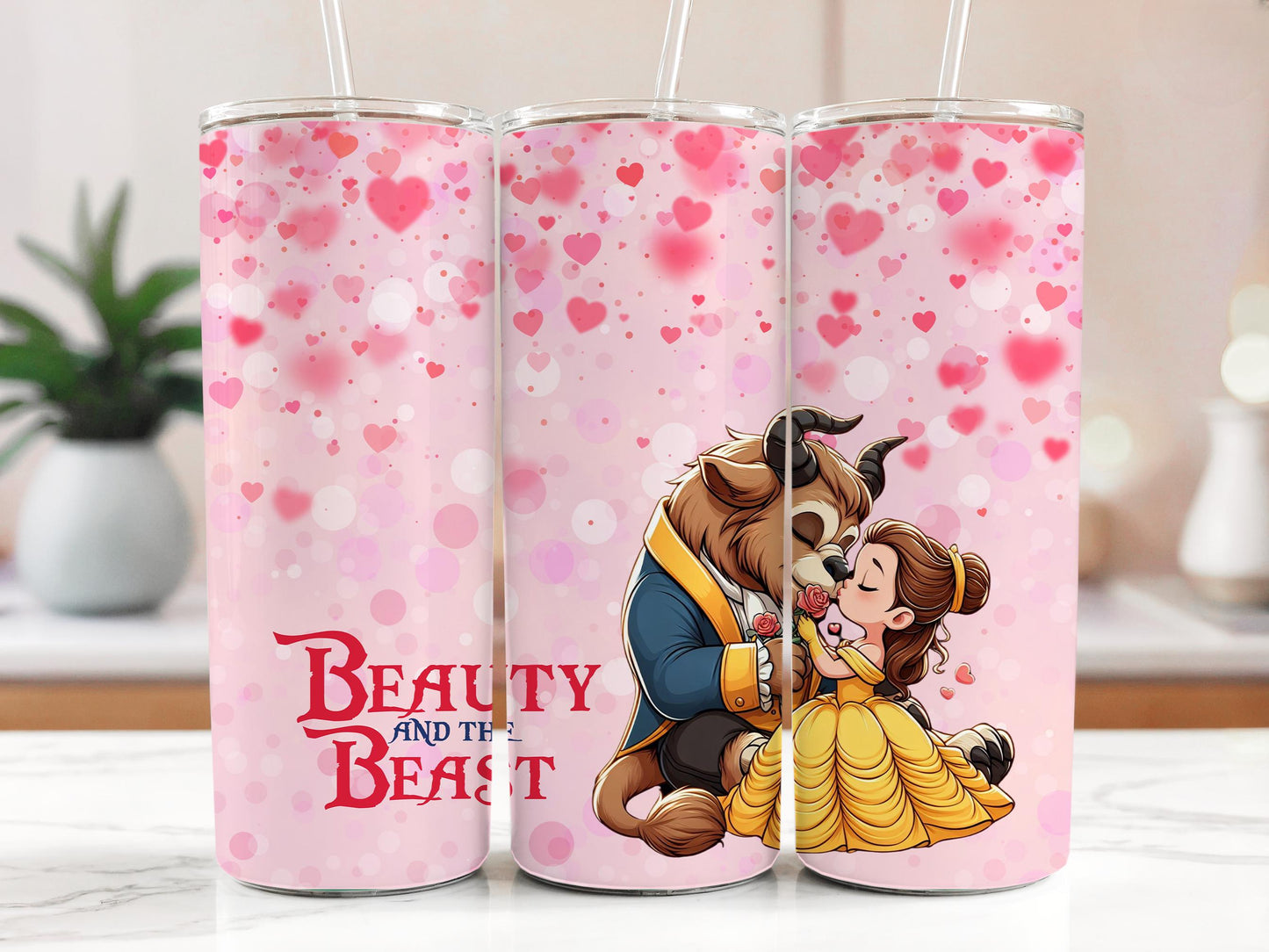 The Beauty & The Beast Tumbler 20oz with Straw