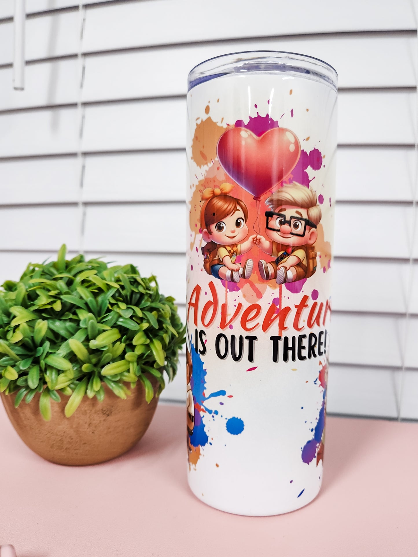 Adventure tumbler - Stainless steel tumbler 20oz - valentines day - UP tumbler