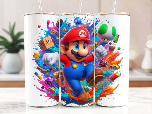 Mario Bros Tumbler 20oz with Straw