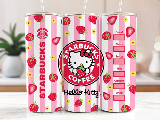 Hello Starbucks Kitty Tumbler 20oz with Straw