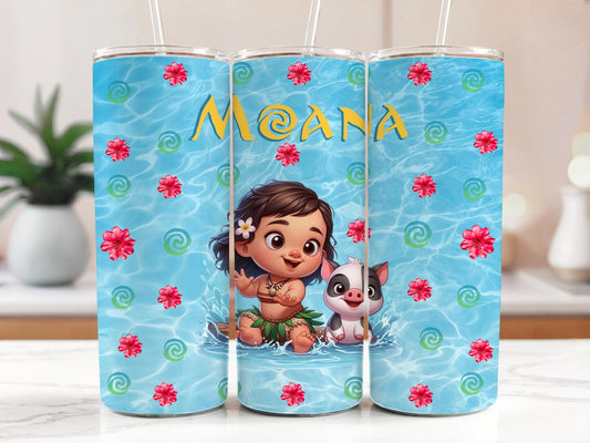 Baby Moana Tumbler 20oz with Straw