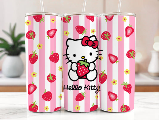 Hello Kitty Strawberries Tumbler 20oz with Straw