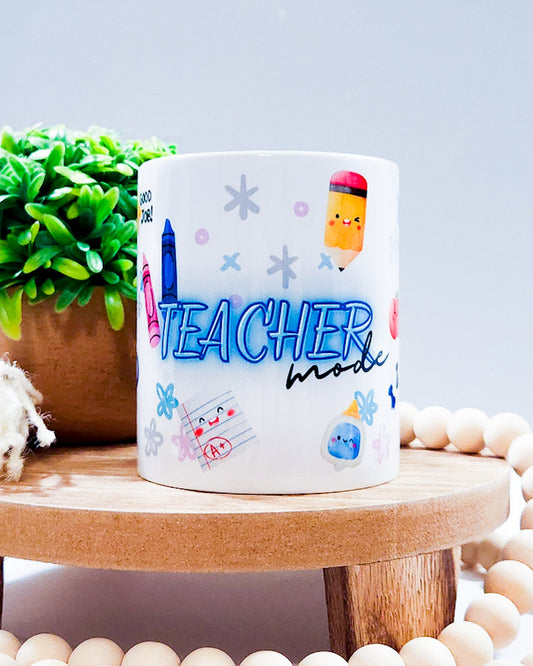 Teacher mode mug, Teacher Gift, teacher appreciation gift mug, teacher coffee mug, Back to School, teacher lanyard