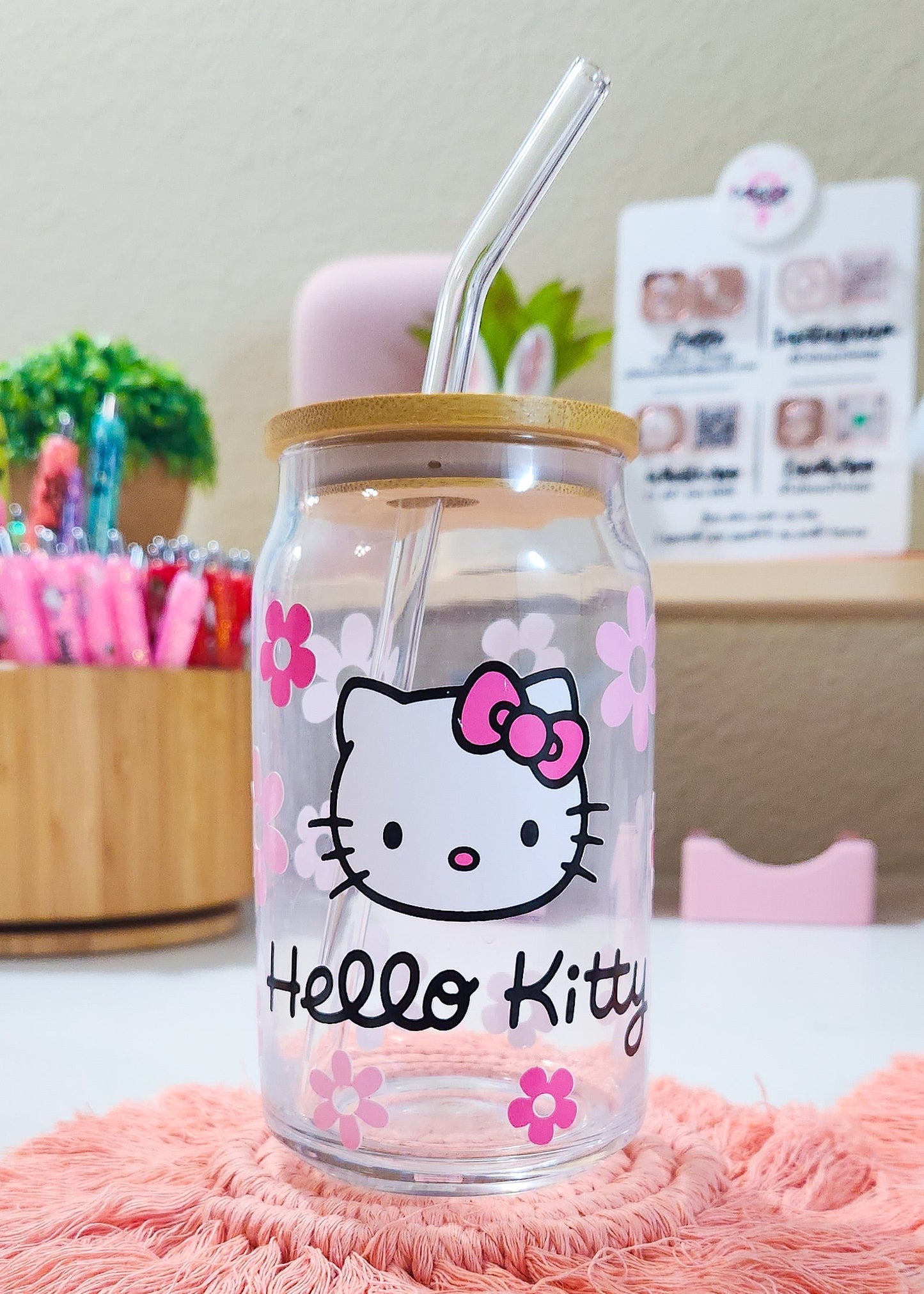 Cute Kitty Beer Can Iced Coffee Glass Cup With Lid And Straw | Glass Tumbler With Straw And Lid | Iced Coffee Cup | Libbey glass | Glass Can