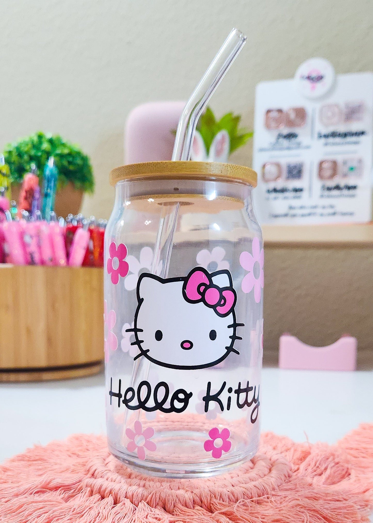 Cute Kitty Beer Can Iced Coffee Glass Cup With Lid And Straw | Glass Tumbler With Straw And Lid | Iced Coffee Cup | Libbey glass | Glass Can