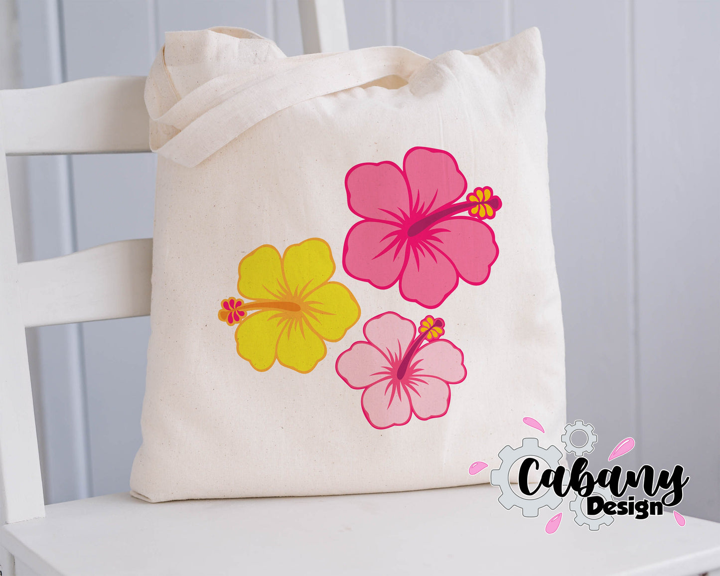 Hibiscus Flower Tote Bag | Summer flower Tote Bag | Summer Tote Bag | Natural Canvas Tote | Summer Bag | Shopping Bag | Beach Bag | Gym tote